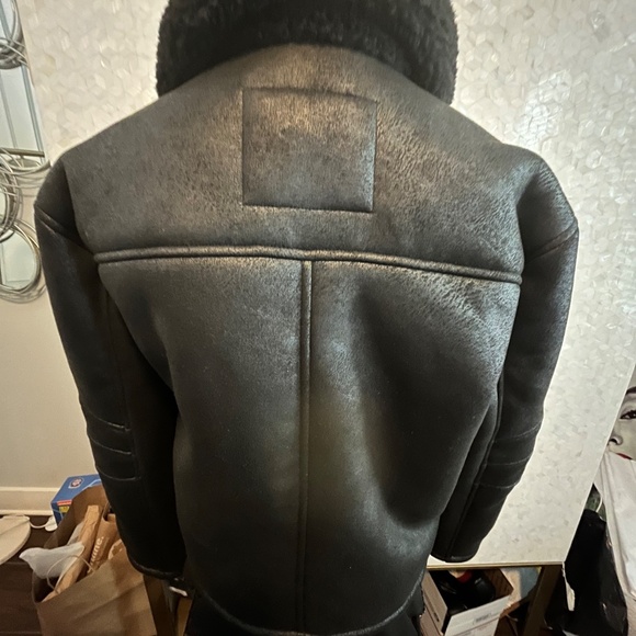 Lucky Brand Faux Fur Shearling Black Jacket - Picture 6 of 11